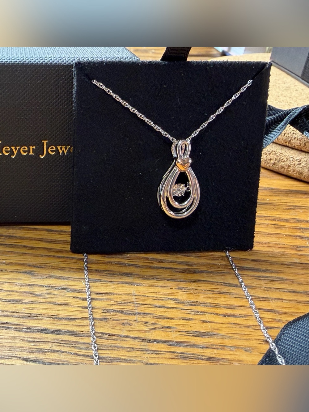 Sterling Silver and 10 k gold Teardrop Pendant Necklace